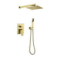 Gold Shower System with Rain Head and Handheld Combo