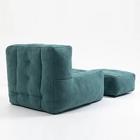 Bean bag and ottoman set for adults and kids