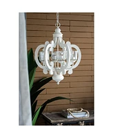 6-Light Farmhouse Wood Chandelier