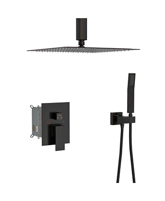 Streamdale Furniture Ceiling Shower Set - Inch Square Shower Set, Dual Shower Heads