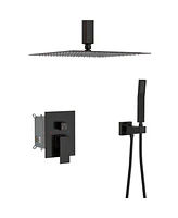 Streamdale Furniture Ceiling Shower Set - Inch Square Shower Set, Dual Shower Heads