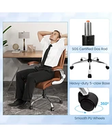 Costway Pu Leather Office Chair Height Adjustable Executive with Headrest