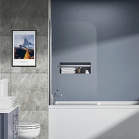 31" X 55" Bathtub Screen Framless Shower Door Tempered Glass Shower Panel