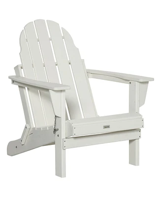 Simplie Fun Weather-Resistant White Adirondack Chair for Outdoors