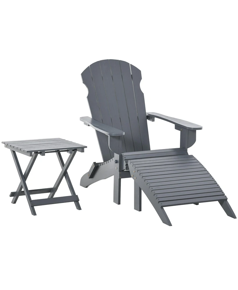 Simplie Fun 3-Piece Outdoor Adirondack Chair Set with Fire Pit