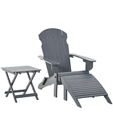 Simplie Fun 3-Piece Outdoor Adirondack Chair Set with Fire Pit