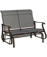 Streamdale Furniture Outdoor Glider Loveseat in Mixed Grey