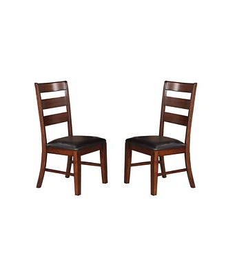 Simplie Fun Sara Ladder Back Dining Side Chairs In Brown, Set Of 2