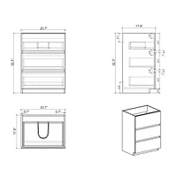 Gray Bathroom Vanity with Sink and Large Storage, Modern Style
