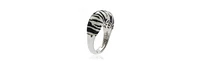 Suzy Levian New York Sterling Silver Cubic Zirconia Pave Snow Tiger "Wild Side" Ring