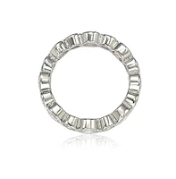 Suzy Levian Sterling Silver Cubic Zirconia Multi Circle Bezel Set Eternity Band