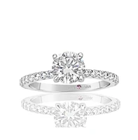 Suzy Levian New York Sterling Silver Cubic Zirconia Round Cut Bridal Engagement Ring