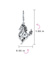 Bling Jewelry Equestrian Equine Gift Cowgirl Dangle Galloping Horse Earrings For Women Sterling Silver Lever back