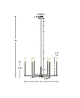 Renzetti 6-Light Contemporary Candelabra Style Chandelier