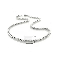 Bling Jewelry Heavy Large Solid 5MM Thick Sterling Silver Square Box Chain Necklace 16 Inch