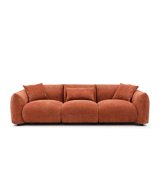 Streamdale Furniture Mid Century Modern Couch 3-Seater Sofa For Livingroom, Orange