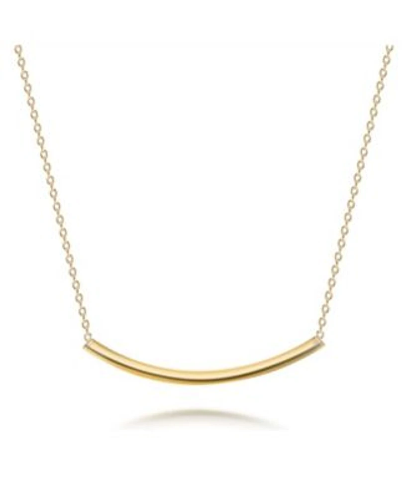 Bling Jewelry Minimalist Delicate Thin Sideways Horizontal Round Tube Curved Bar Slide Pendant Necklace For Women Sterling Silver