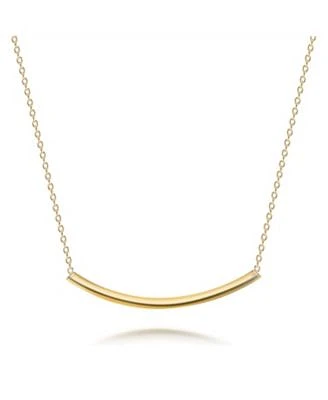 Bling Jewelry Minimalist Delicate Thin Sideways Horizontal Round Tube Curved Bar Slide Pendant Necklace For Women Sterling Silver