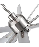 Streamdale Furniture Smart 72" Integrated Led Ceiling Fan With Silver Blades In Brushed Nickel Finish