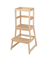 Costway Toddler Kitchen Step Stool Standing Tower with Safety Rails