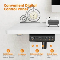 Electric Height Adjustable Standing Desk, Sit To Stand Ergonomic Computer Desk, White, 40" X 24"