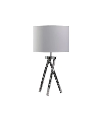 Streamdale Furniture 26.25" In Mid Century Birgit Led Acrylic Tapered Legs Silver Metal Table Lamp