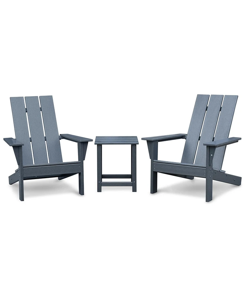 Simplie Fun Adirondack Chair Set With Table, Grey