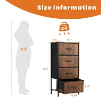 Drawers Dresser Chest Of Drawers, Metal Frame And Wood Top Brown