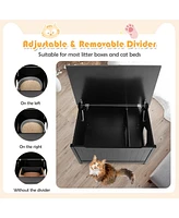 Slickblue Wooden Cat Litter Box Enclosure with Top Opening Side Table