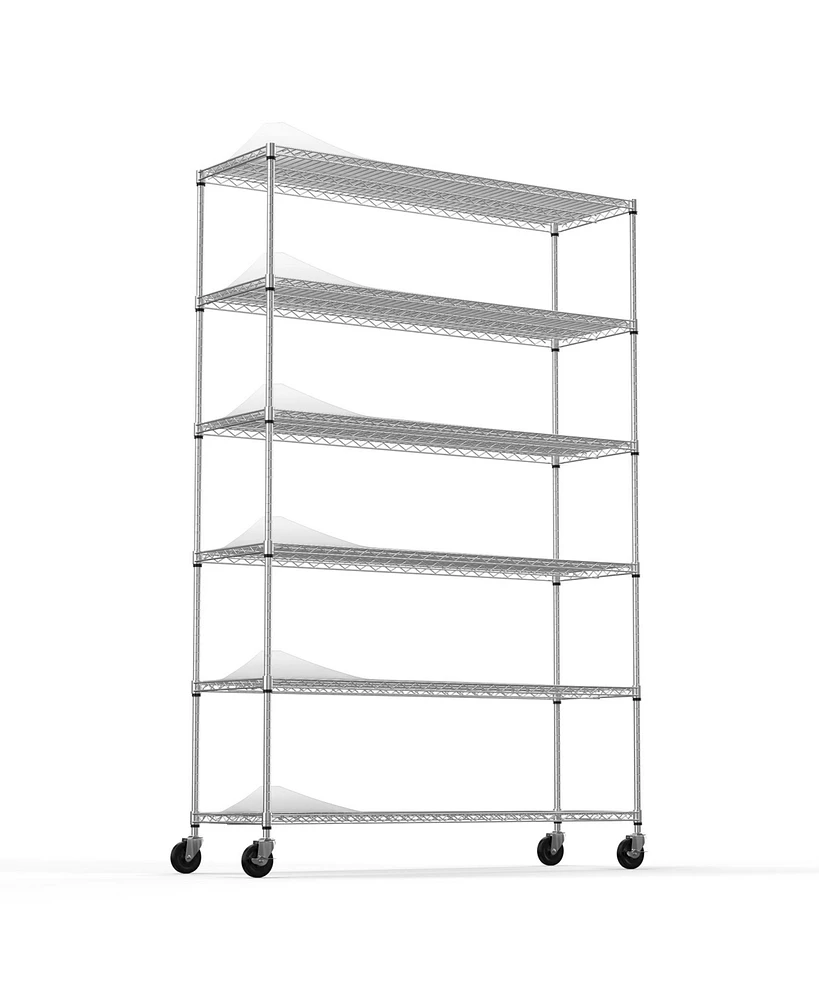 Simplie Fun Heavy Duty Nsf Metal Garage Storage Shelves, 6-Tier, 6000lbs