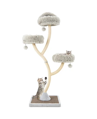 Slickblue 70" Tall Cat Tree 4-Layer Cat Tower with 3 Perches and Dangling Balls