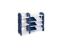 Slickblue Kids Toy Storage Organizer with Bins and Multi-Layer Shelf for Bedroom Playroom