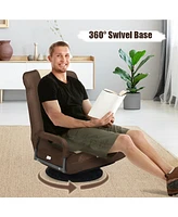 Costway 360-Degree Swivel Gaming Floor Chair with Foldable Adjustable