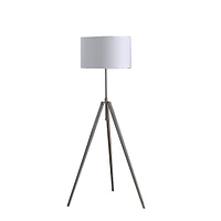 Streamdale Furniture 64" - 47" In Mid-Century Adjustable Tripod Chrome/Silver Metal Floor Lamp