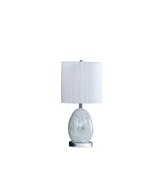 Streamdale Furniture 20"In Niels Silver Mirror Glass/Metal Table Lamp with Nightlight