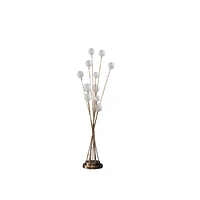 Streamdale Furniture 46" In 11-Light Acrylic Globe Aluminun Led Chrysanthe Yellow Gold Metal Floor Lamp