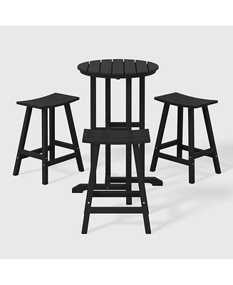 WestinTrends Outdoor Patio Counter Height Bar Stools Bistro Table 4-Piece Set