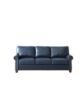 Streamdale Furniture Classic Living Room Nails Sofa Navy Blue Faux Leather