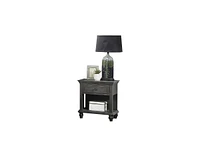 Simplie Fun Transitional Wooden Nightstand with 1 Drawer and Shelf Storage