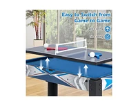 Slickblue 6-In-1 Combo Game Table with Basketball Billiards Ping Pong Hockey Shuffleboard