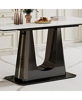 Streamdale Furniture Sintered Stone Composite Glass Top Dining Table