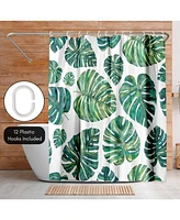 71x74 Botanical Shower Curtain - Tropical Leaves by Elena O'Neill