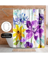 71x74 Botanical Shower Curtain - Floral Shimmer by Harrison Ripley