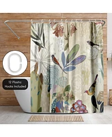 Americanflat Floral Shower Curtain Where the Passion Flower Grows by Pi Creative Art - Blue