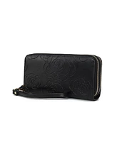 Mkf Collection Ellie Genuine Material Flower-Embossed Wristlet Wallet by Mia K