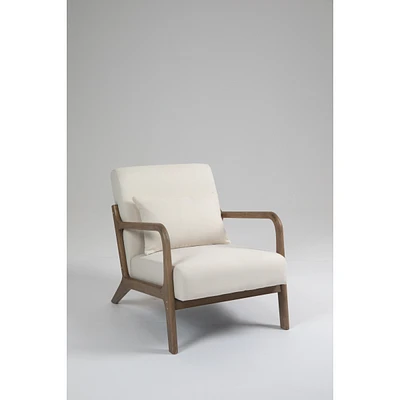 Simplie Fun Wooden Frame Accent Chair with Waist Cushion