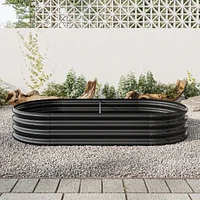 Large Metal Oval Raised Garden Bed