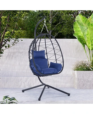 Egg Chair with Stand for Indoor and Outdoor Use