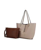 Mkf Collection Amahia Reversible Shopper Tote Bag with Crossbody Pouch by Mia K