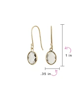 Bling Jewelry Classic Elegant 10K Gold Faceted Briolette Bezel Set Oval Natural Aquamarine Dangle Drop Earrings For Women Wire Fish Hook